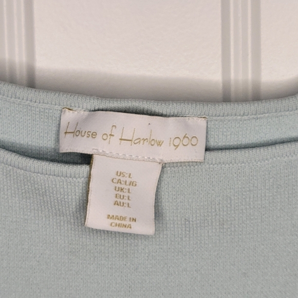 House Of Harlow Light Blue Thick Strap Knit Stretch Sweater Tank Size Large - Picture 2 of 4